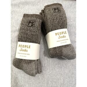 People Socks Below Zero Merino Wool Crew Socks Gray 4 Pairs NWT S/M?